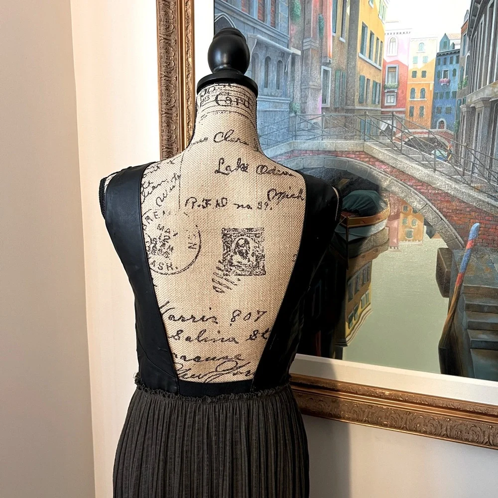 Free People RARE FIND - charcoal maxi dress with accents - S - Picture 4 of 9